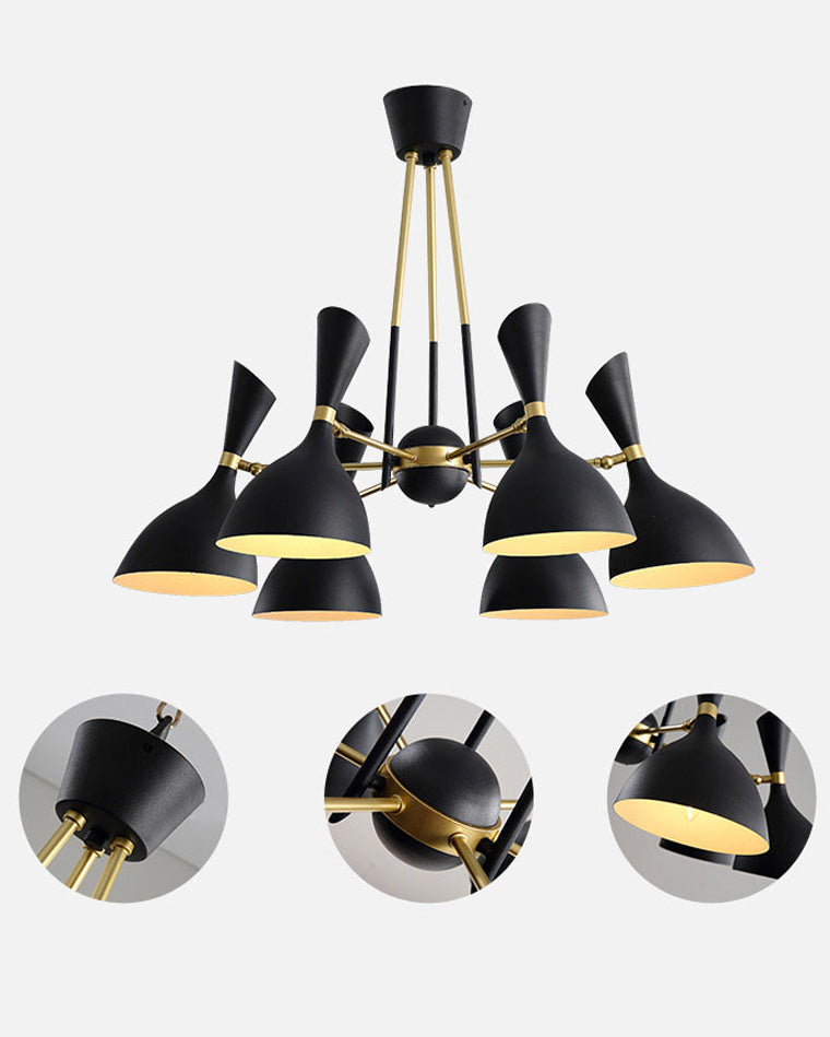 Modern Nordic Black & Gold Chandelier - LM1109 - Lumora