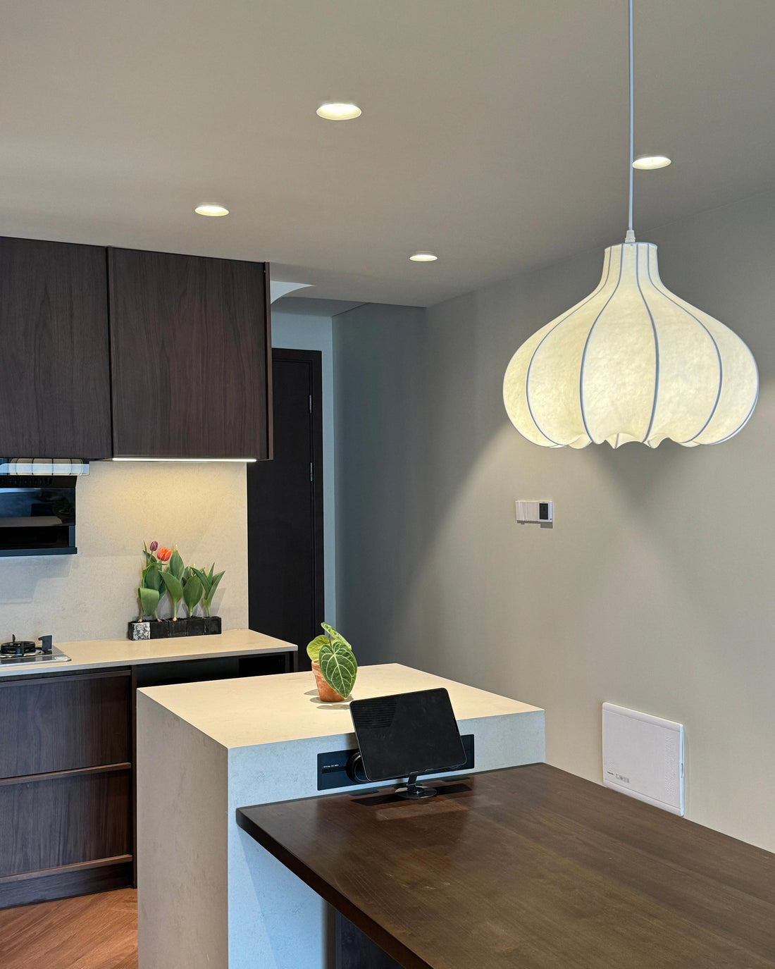 Japanese Wabi Sabi Silk Pendant Light - LM1110 - Lumora