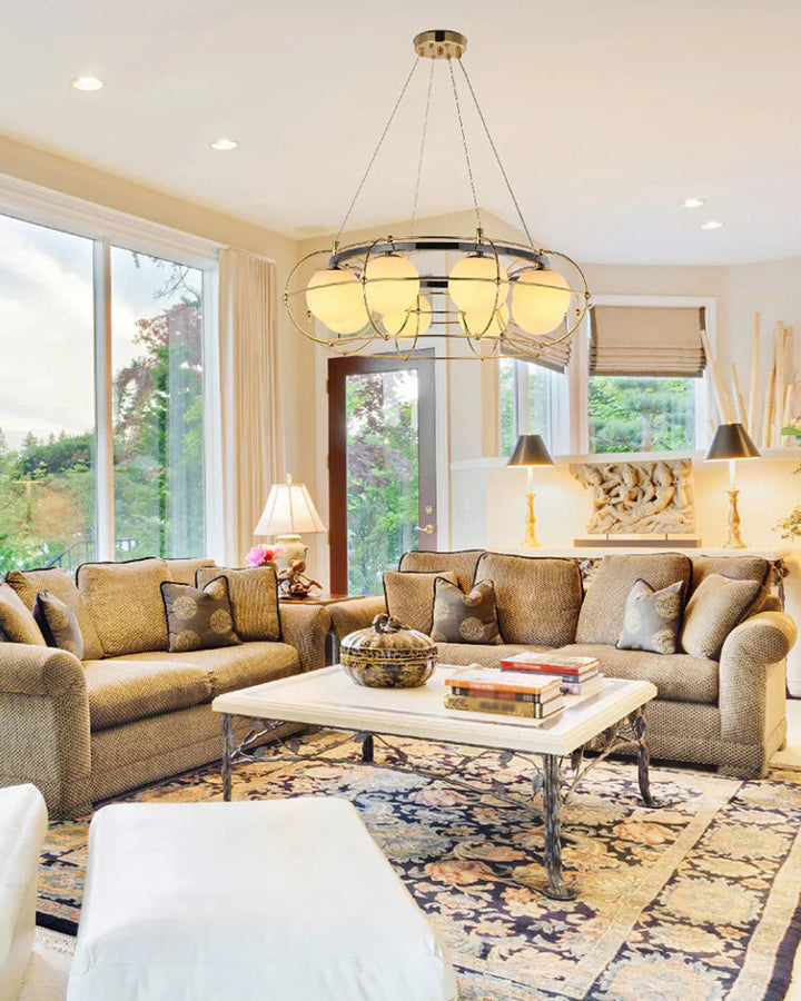 Gold Glass Globe Chandelier - LM1113