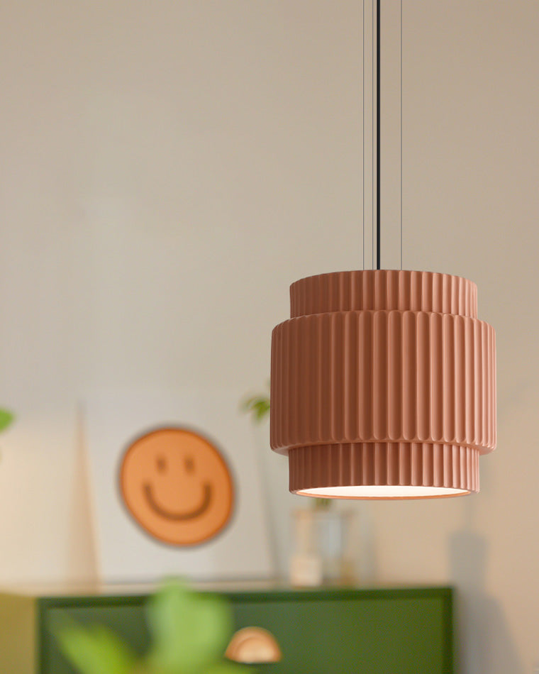 Modern Ribbed Resin Pendant Light - LM1105 - Lumora