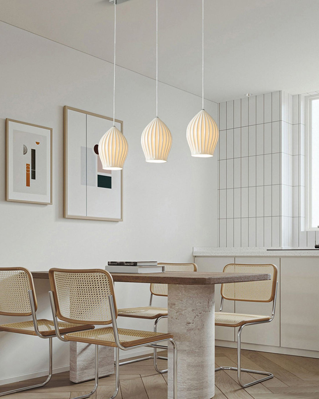 Aurora Luxe Ribbed Ceramic Pendant Light - LM1084 - Lumora