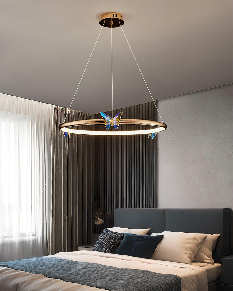 Luxury Butterfly Crystal Ring Chandelier - LM1115