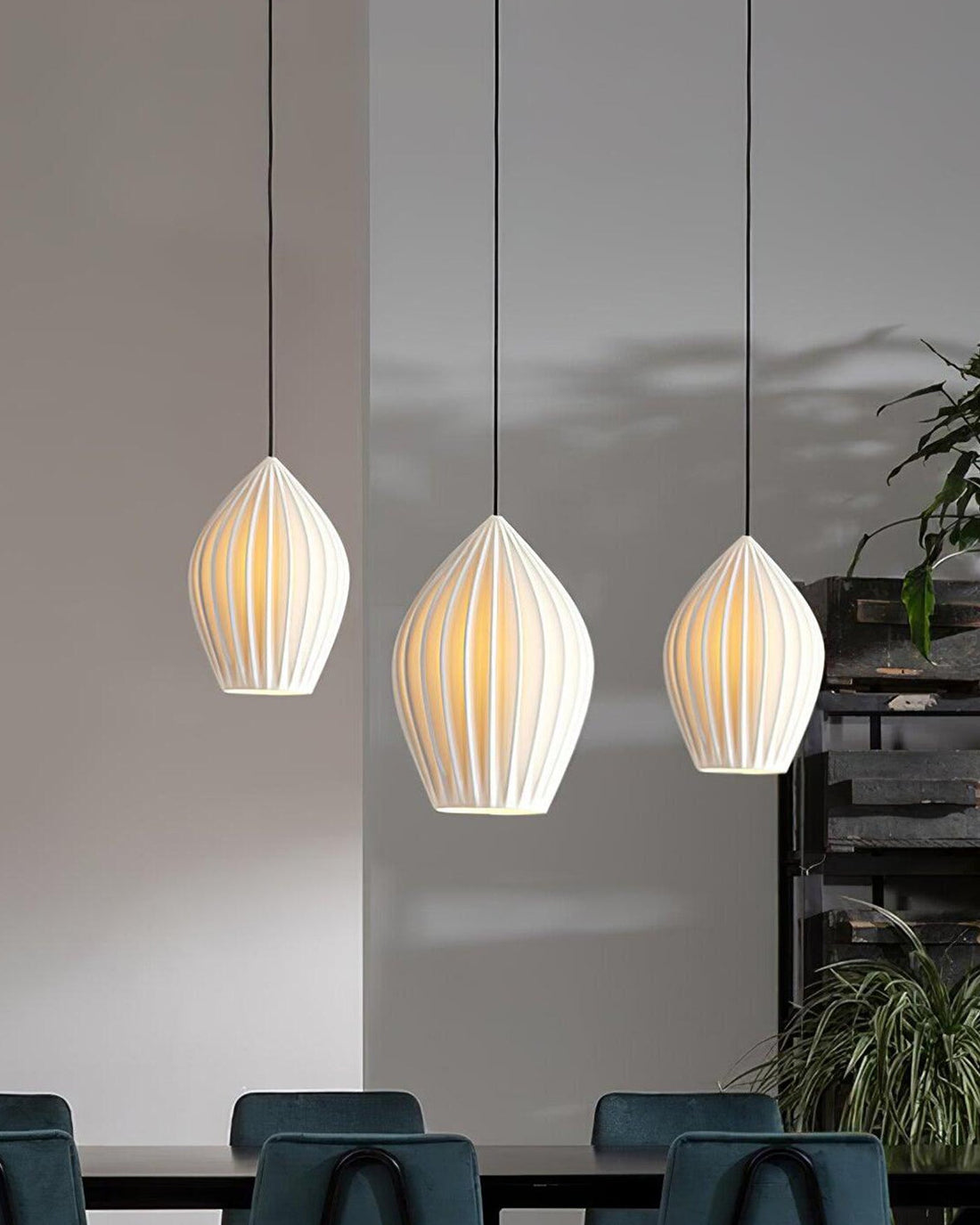 Aurora Luxe Ribbed Ceramic Pendant Light - LM1084 - Lumora