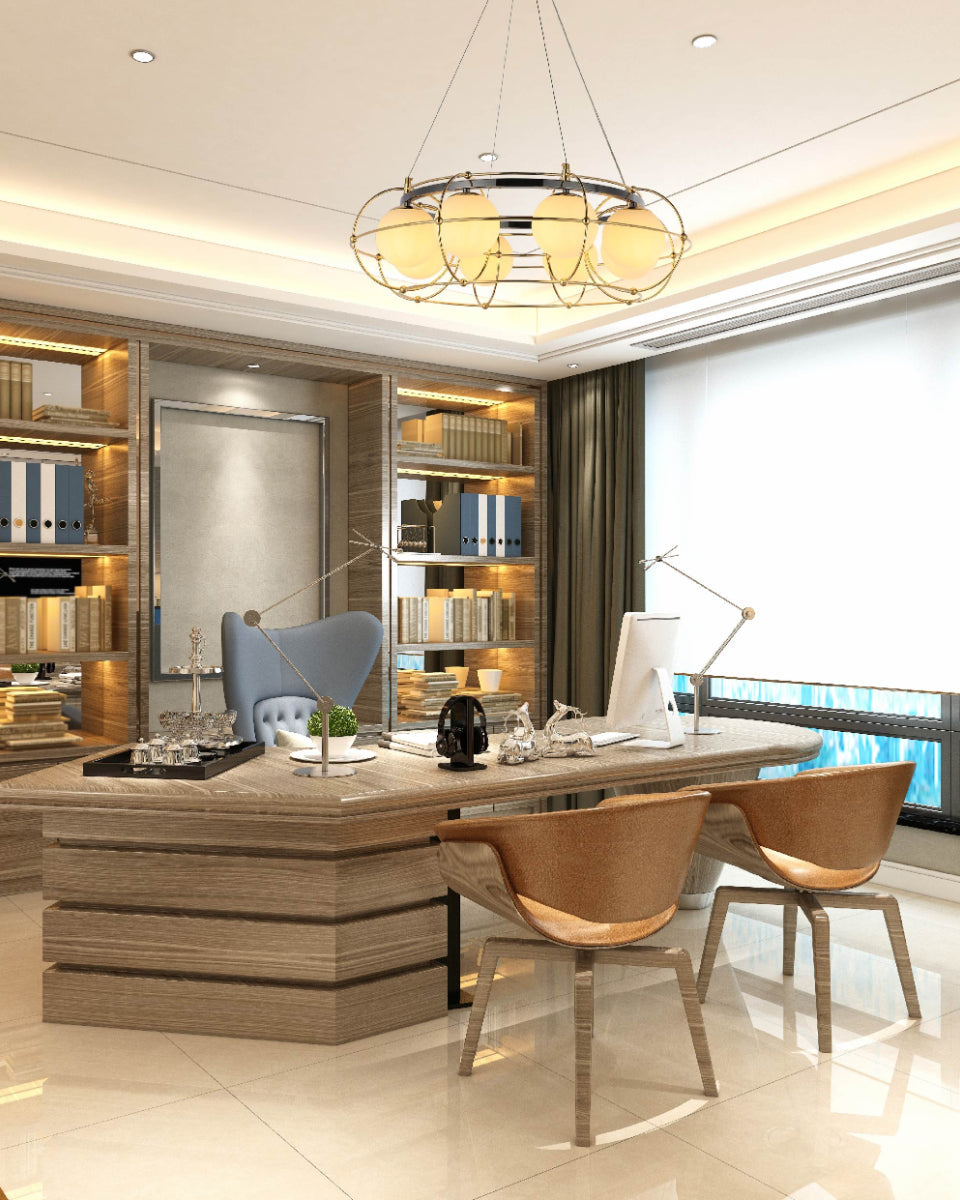 Gold Glass Globe Chandelier - LM1113