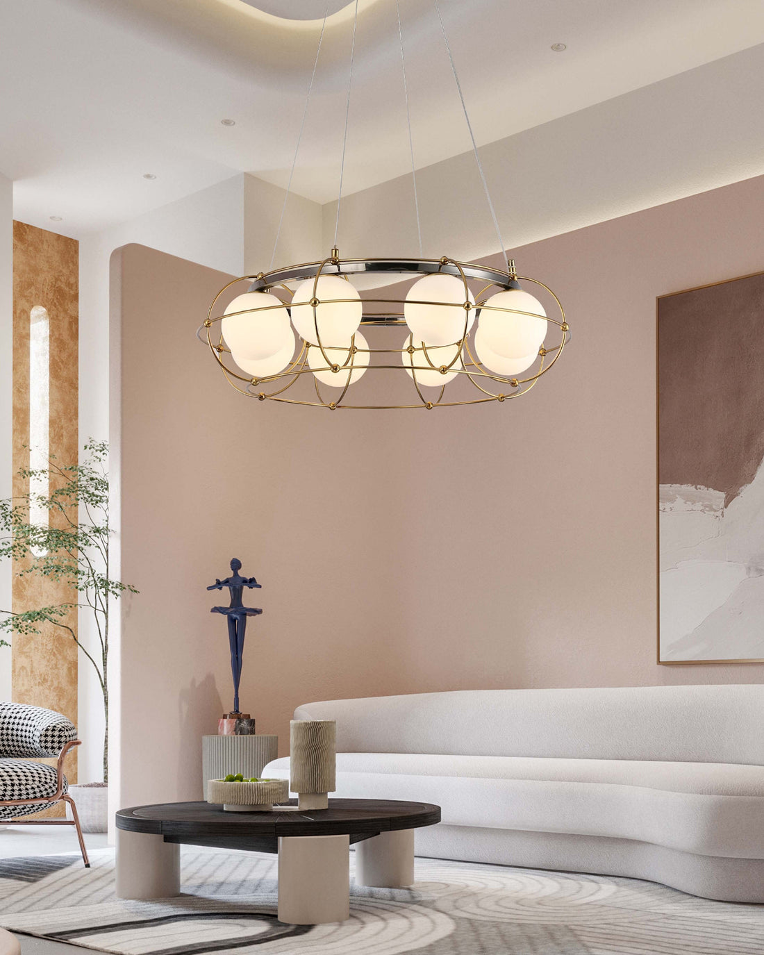 Gold Glass Globe Chandelier - LM1113