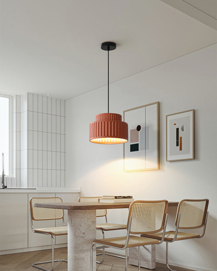 Modern Ribbed Resin Pendant Light - LM1105 - Lumora