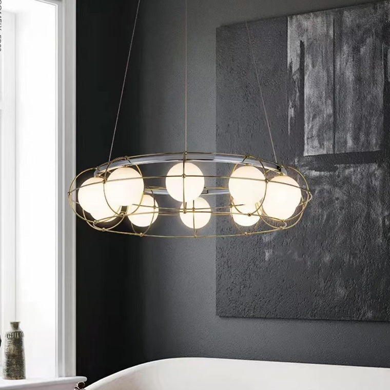 Gold Glass Globe Chandelier - LM1113