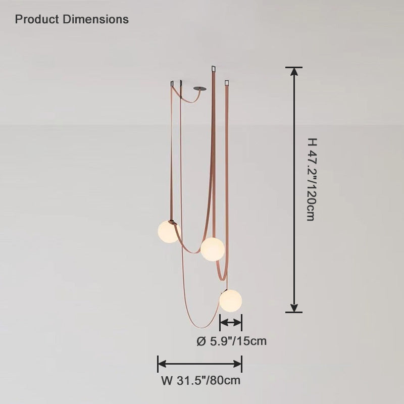 Leather Strap Globe Pendant Light - LM1125 - Lumora