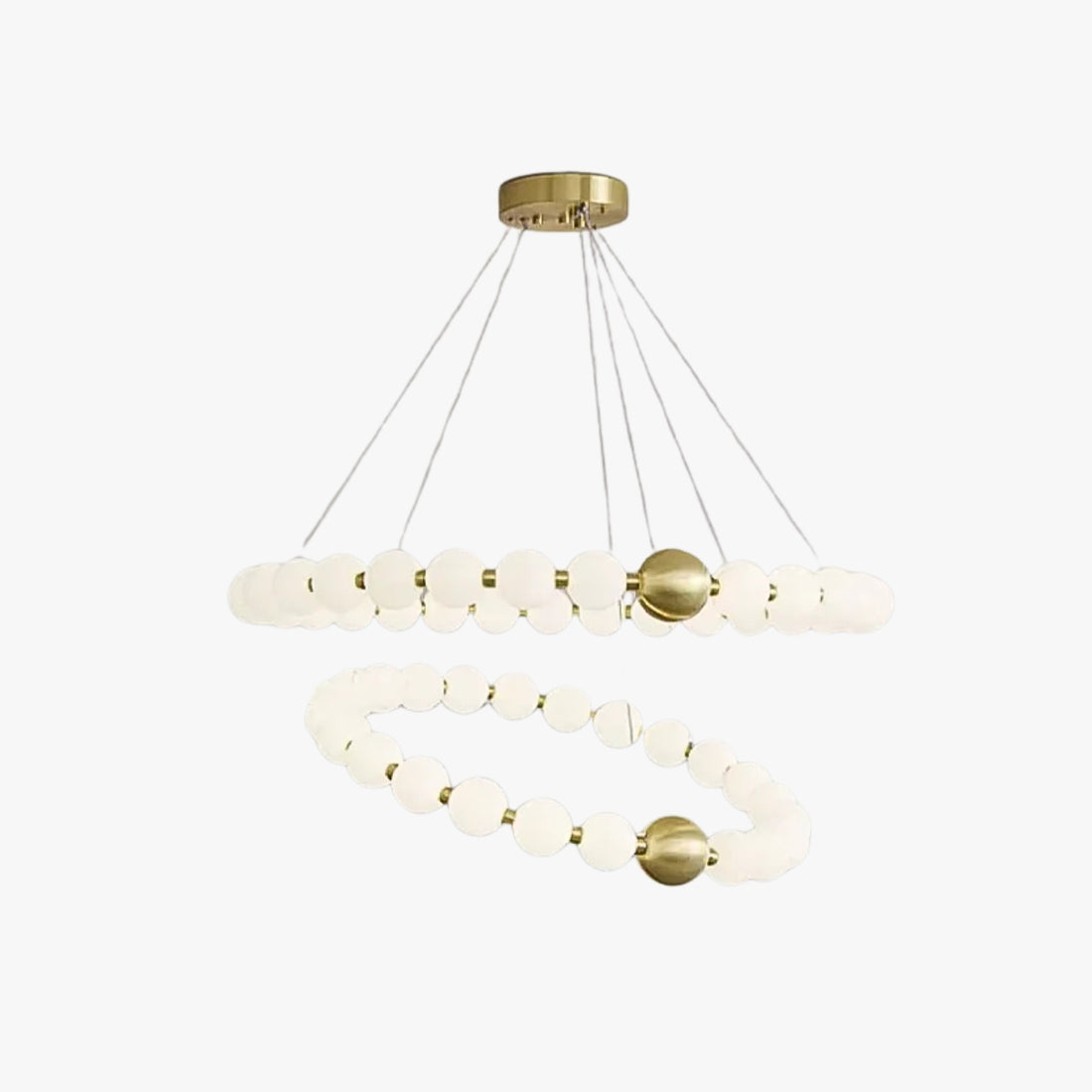 Modern Two-Tier Round Pearl Chandelier -LM1050 - Lumora