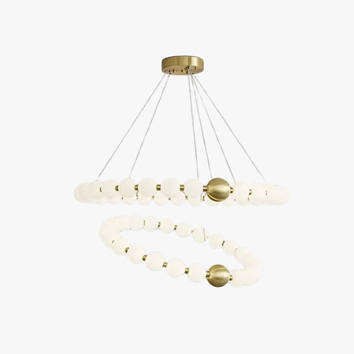 Modern Two-Tier Round Pearl Chandelier -LM1050 - Lumora