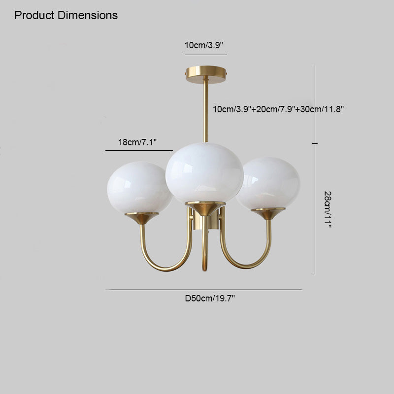 Modern Glass Globe Arm Chandelier – LM1068 - Lumora
