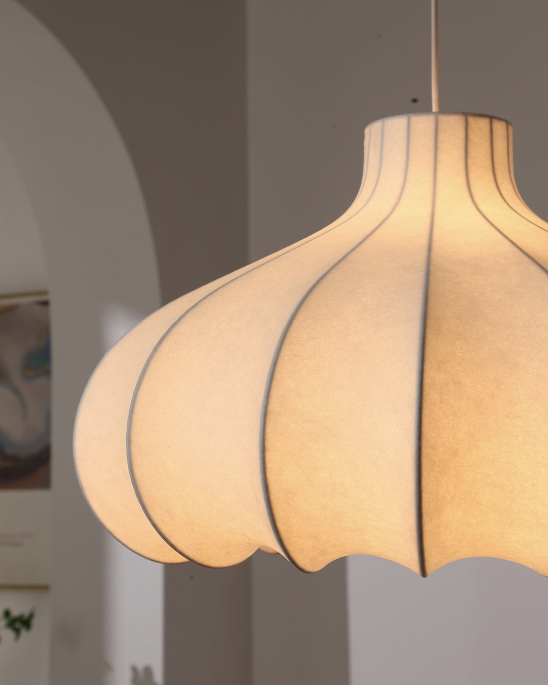 Japanese Wabi Sabi Silk Pendant Light - LM1110 - Lumora