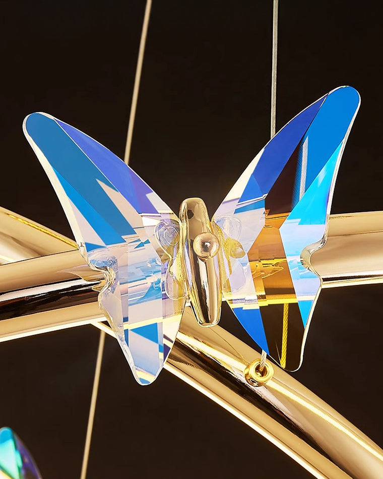 Luxury Butterfly Crystal Ring Chandelier - LM1115