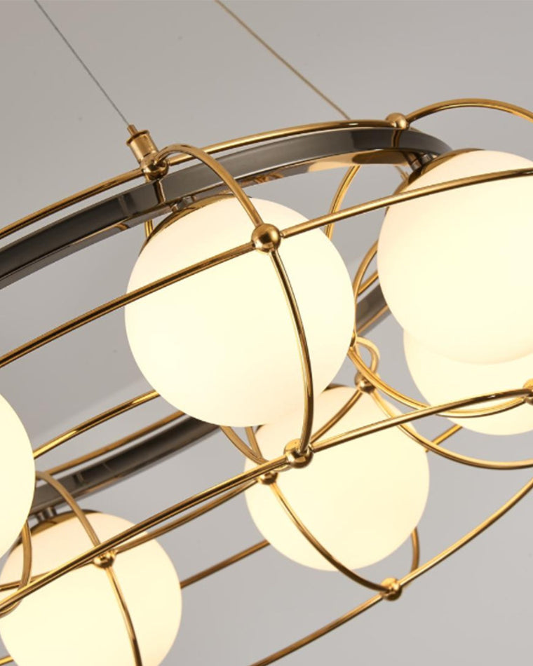 Gold Glass Globe Chandelier - LM1113