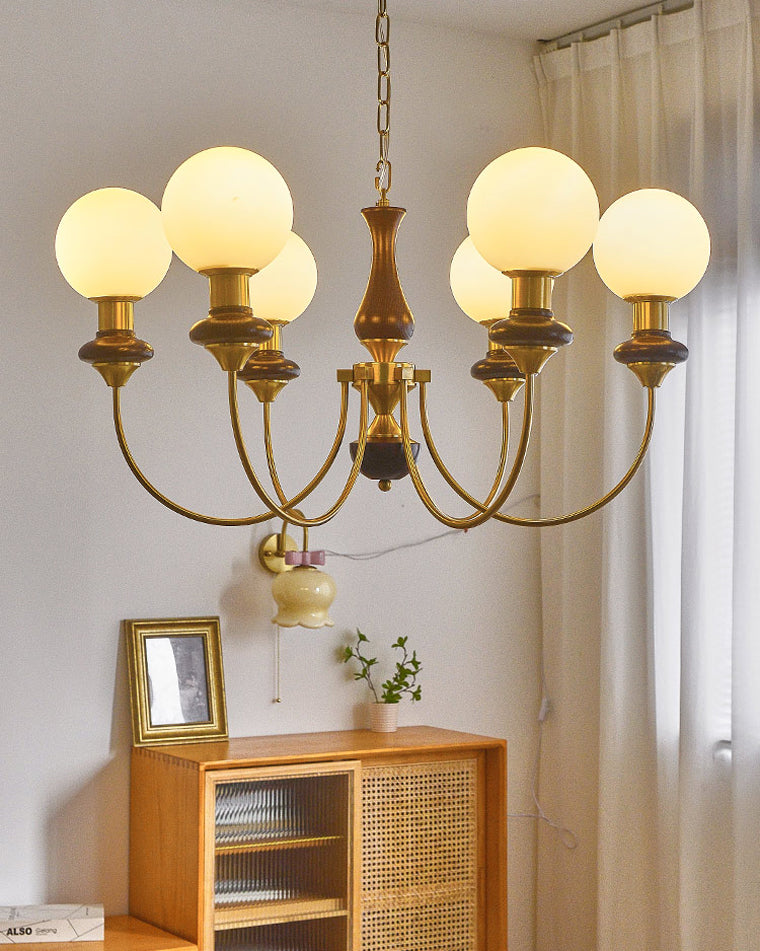 Copper Glass Ball Chandelier - LM1118