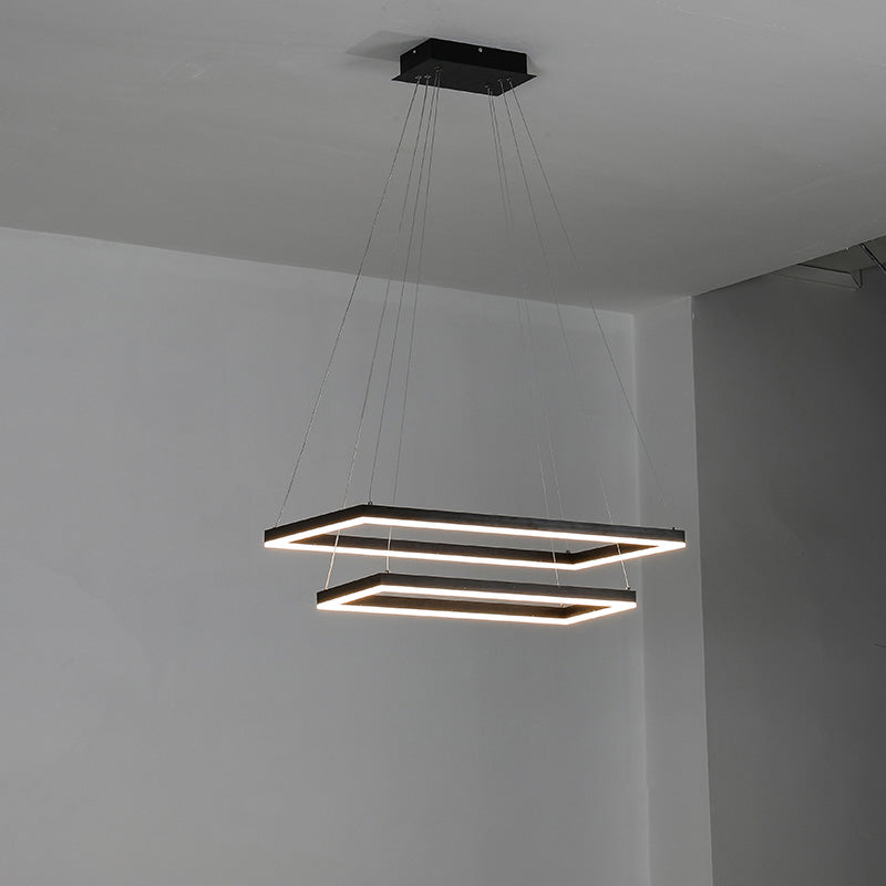Tiered Rectangular LED Chandelier - LM1031 - Lumora