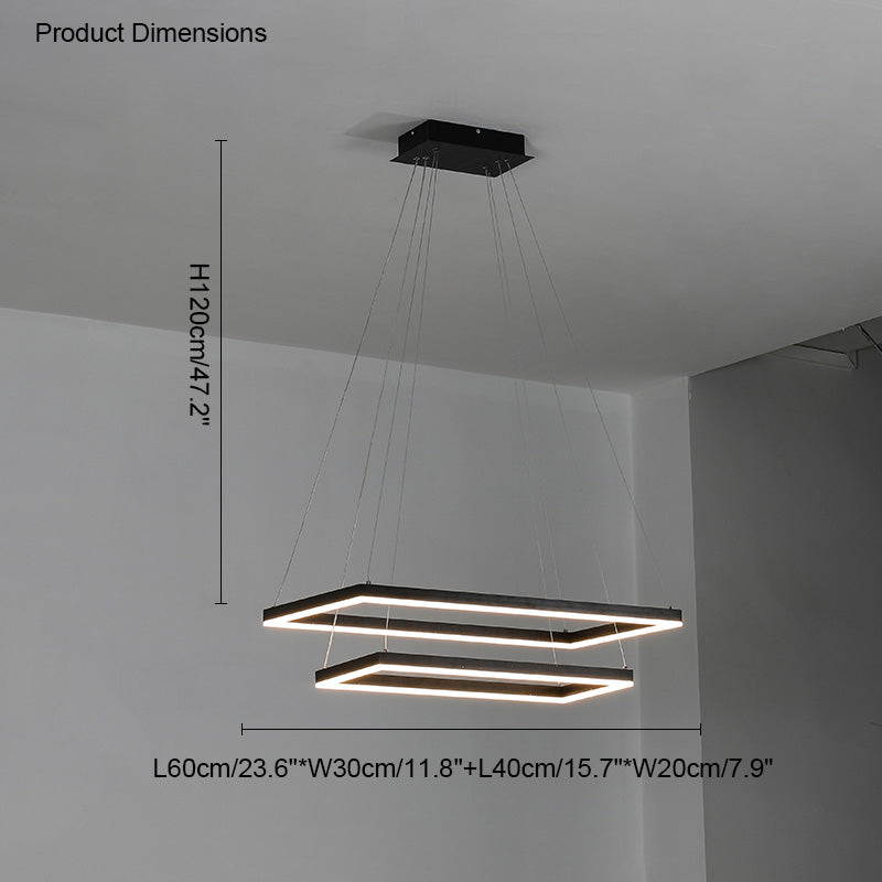 Tiered Rectangular LED Chandelier - LM1031 - Lumora
