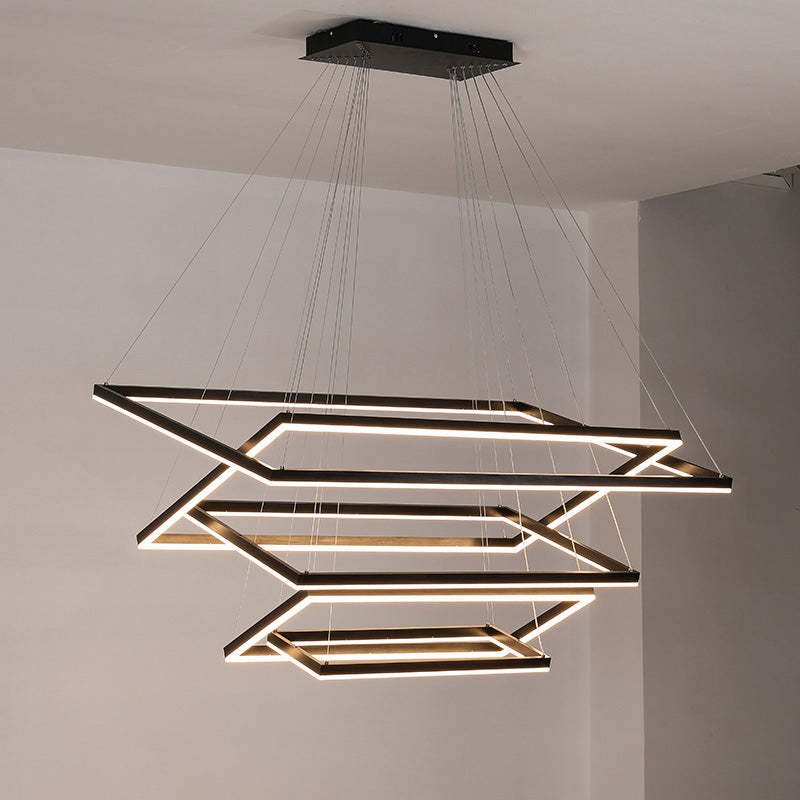 Tiered Rectangular LED Chandelier - LM1031 - Lumora