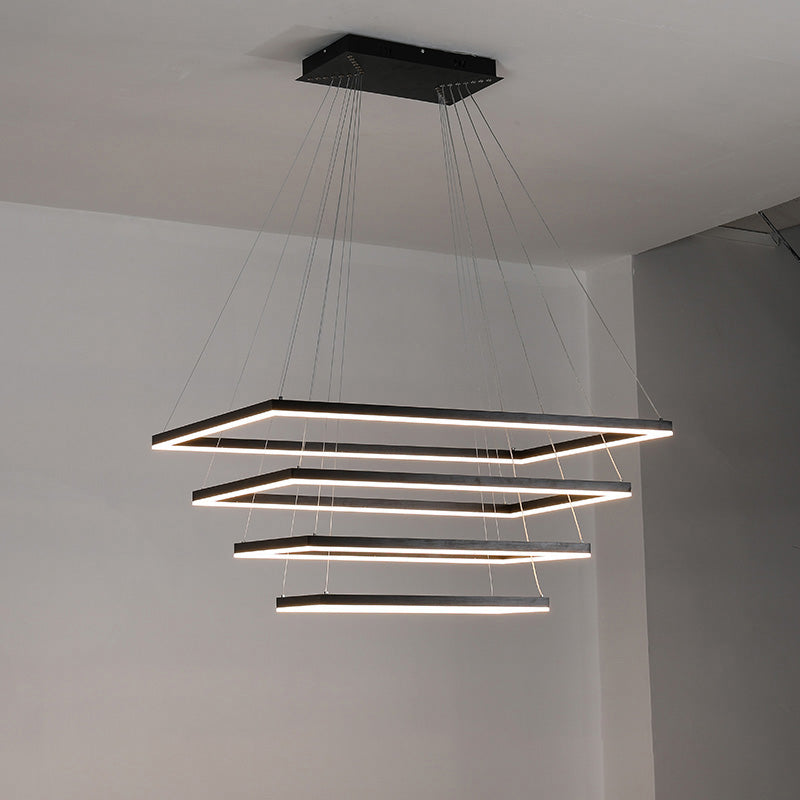 Tiered Rectangular LED Chandelier - LM1031 - Lumora