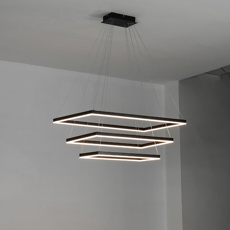 Tiered Rectangular LED Chandelier - LM1031 - Lumora