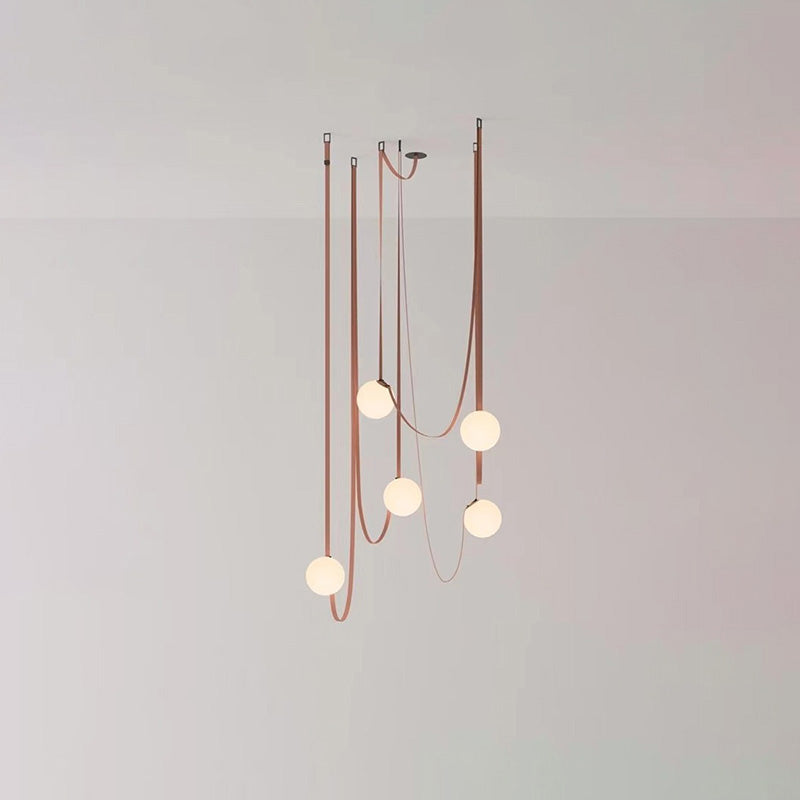 Leather Strap Globe Pendant Light - LM1125 - Lumora