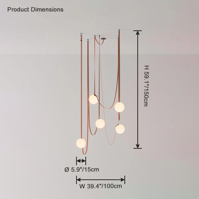 Leather Strap Globe Pendant Light - LM1125 - Lumora