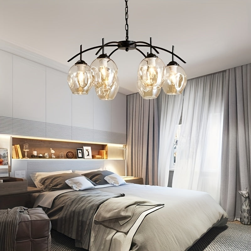 Nordic Glass Pendant Chandelier Cognac 8-Light - LM1055 - Lumora