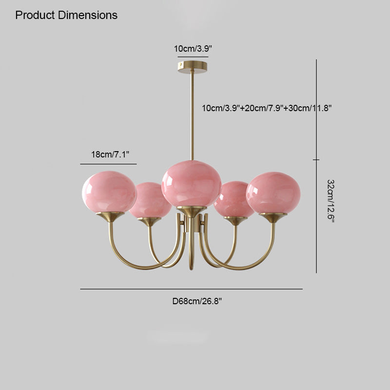 Modern Glass Globe Arm Chandelier – LM1068 - Lumora