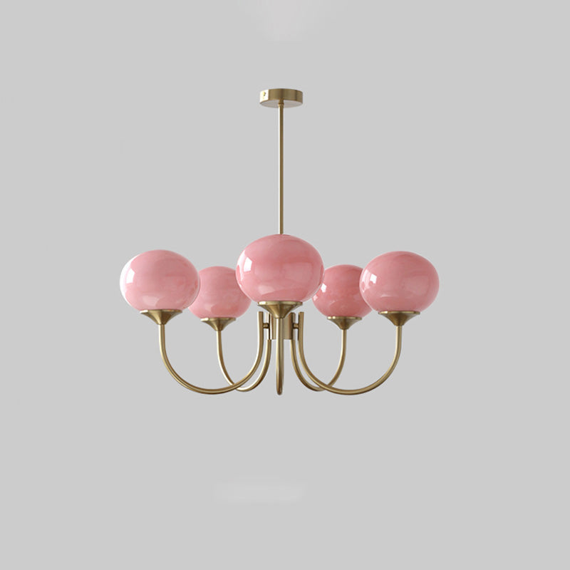 Modern Glass Globe Arm Chandelier – LM1068 - Lumora