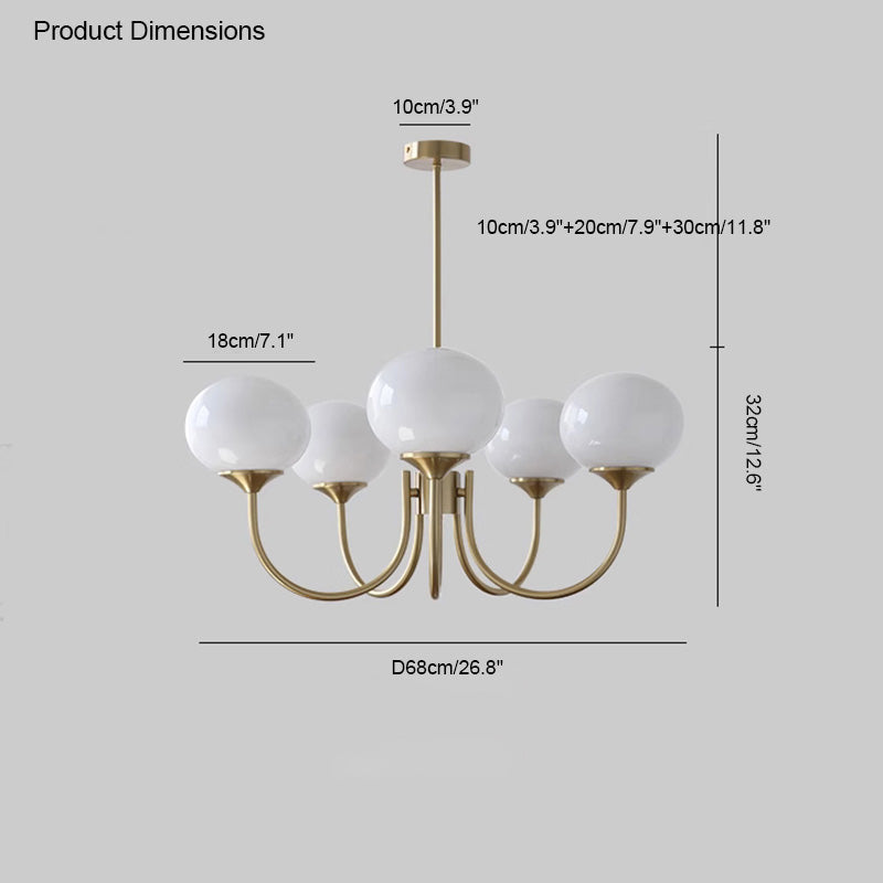 Modern Glass Globe Arm Chandelier – LM1068 - Lumora
