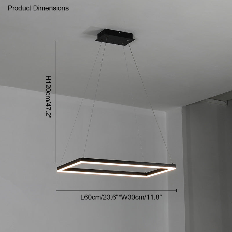 Tiered Rectangular LED Chandelier - LM1031 - Lumora