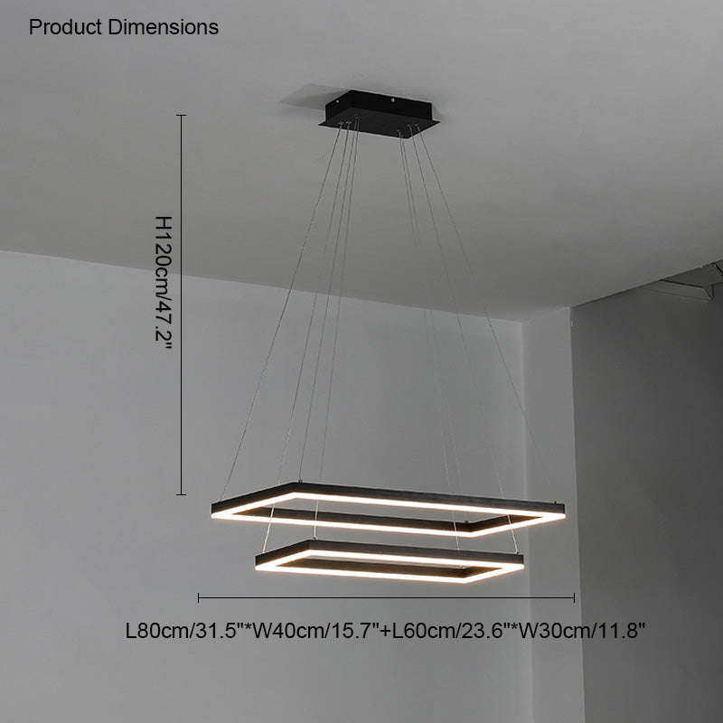 Tiered Rectangular LED Chandelier - LM1031 - Lumora