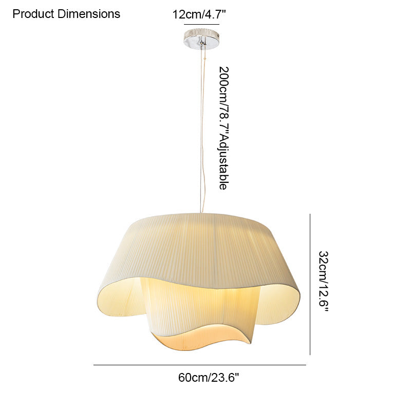 Modern White Fabric Pendant Light - LM1122