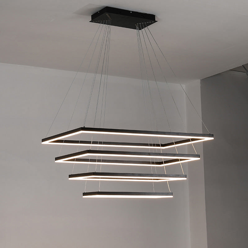 Tiered Rectangular LED Chandelier - LM1031 - Lumora