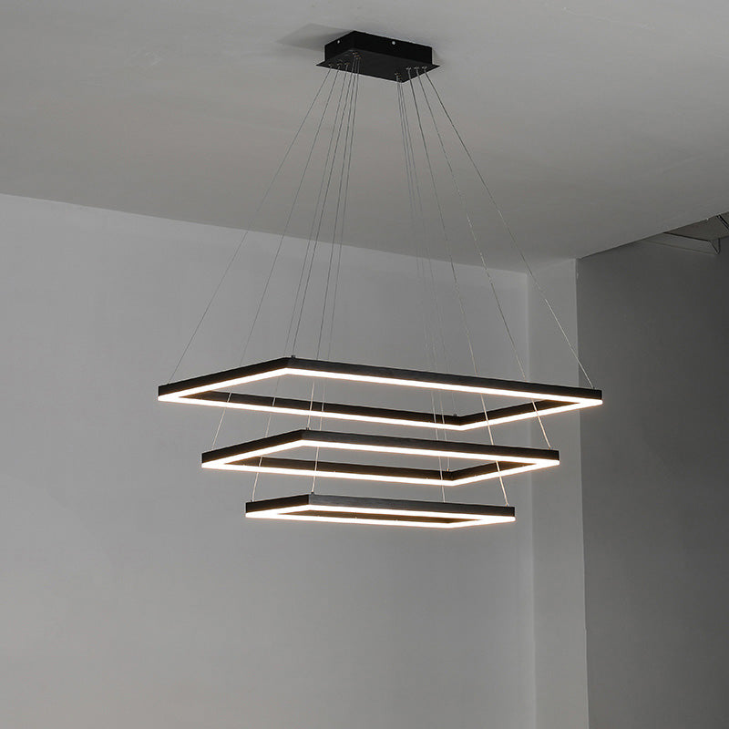 Tiered Rectangular LED Chandelier - LM1031 - Lumora