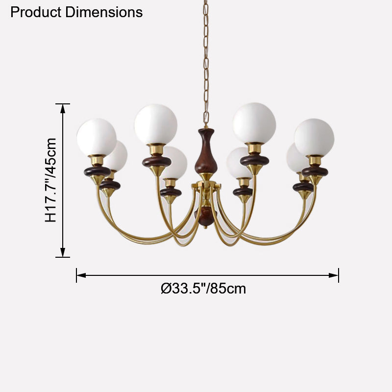 Copper Glass Ball Chandelier - LM1118