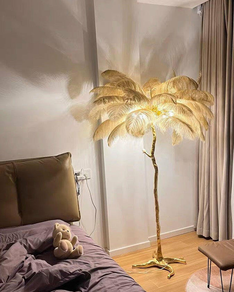 Ostrich Feather Luxury Floor Lamp - LM1016 - Lumora