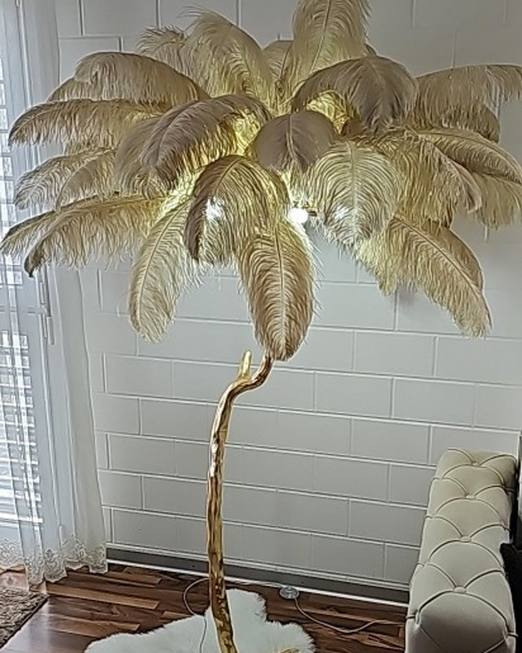 Ostrich Feather Luxury Floor Lamp - LM1016 - Lumora