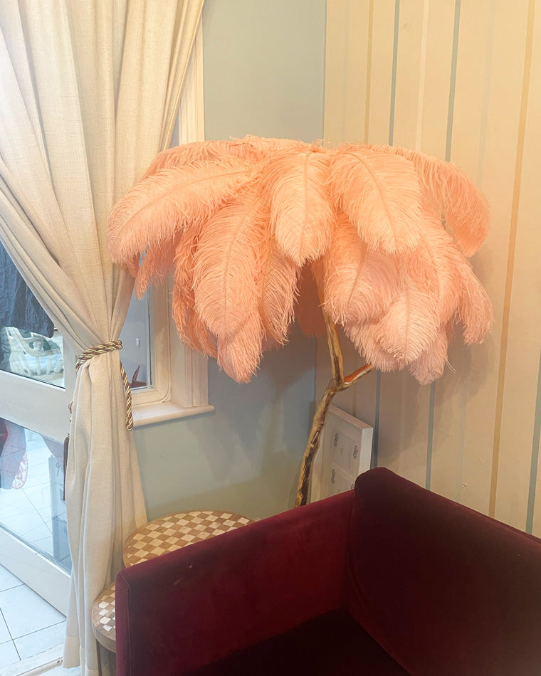 Ostrich Feather Luxury Floor Lamp - LM1016 - Lumora