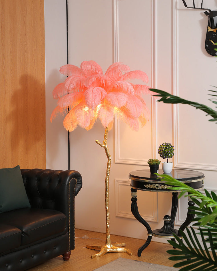 Ostrich Feather Luxury Floor Lamp - LM1016 - Lumora