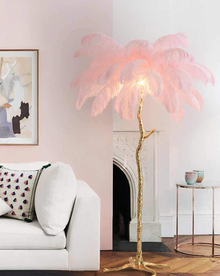 Ostrich Feather Luxury Floor Lamp - LM1016 - Lumora