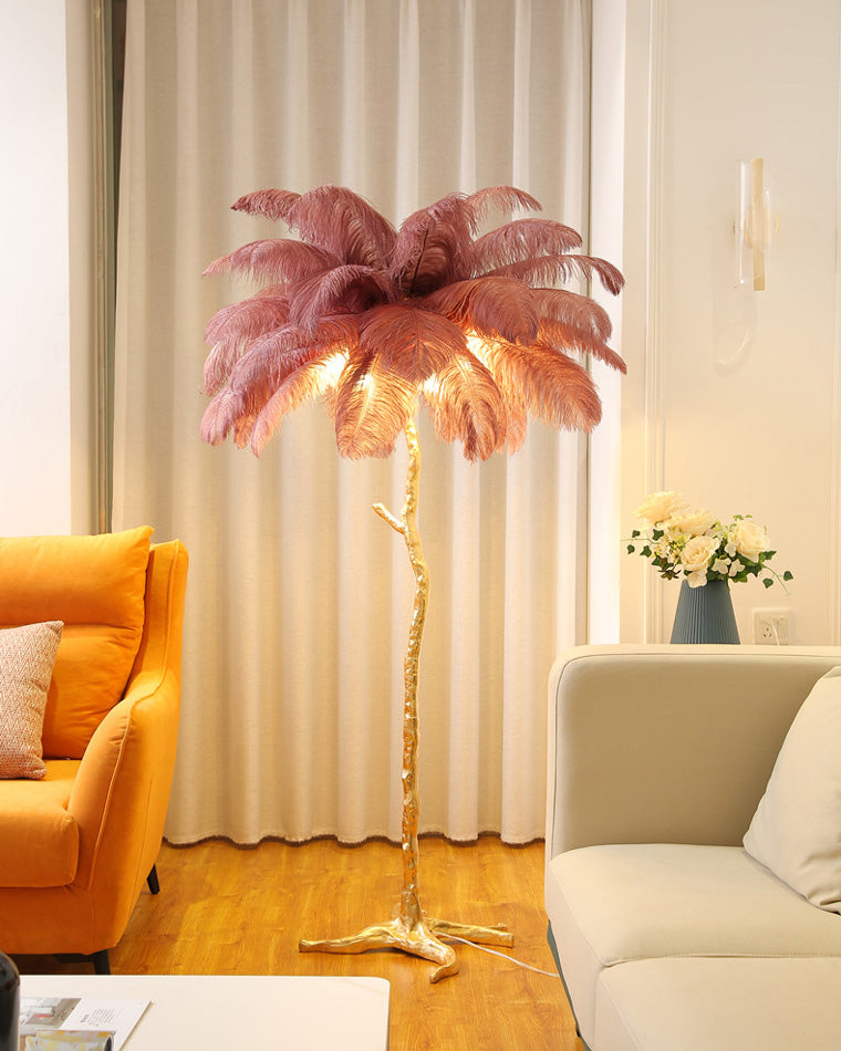 Ostrich Feather Luxury Floor Lamp - LM1016 - Lumora