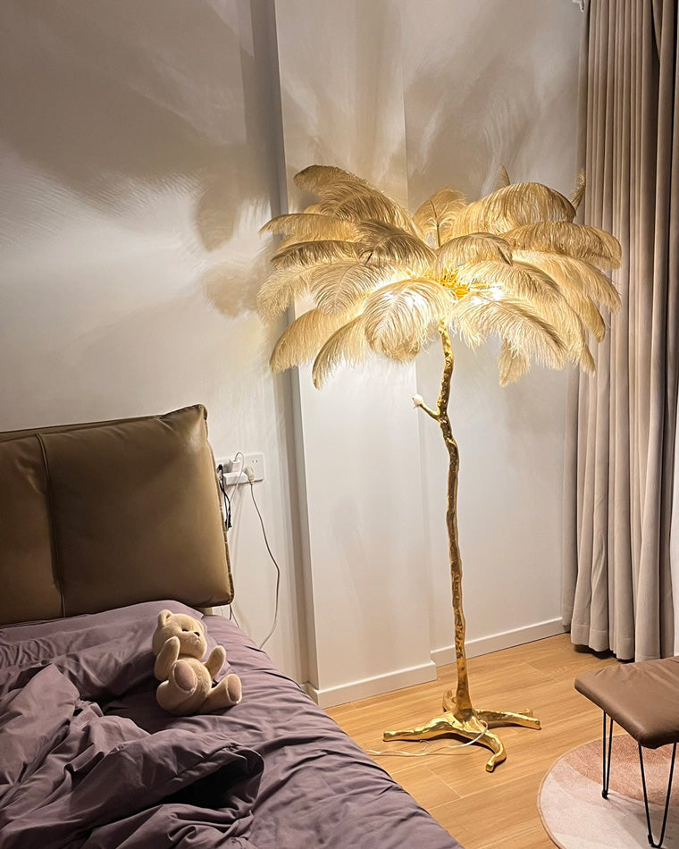 Ostrich Feather Luxury Floor Lamp - LM1016 - Lumora