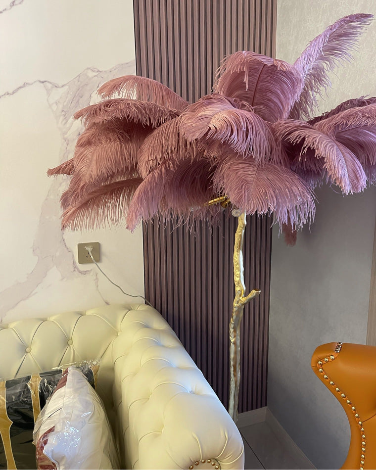 Ostrich Feather Luxury Floor Lamp - LM1016 - Lumora