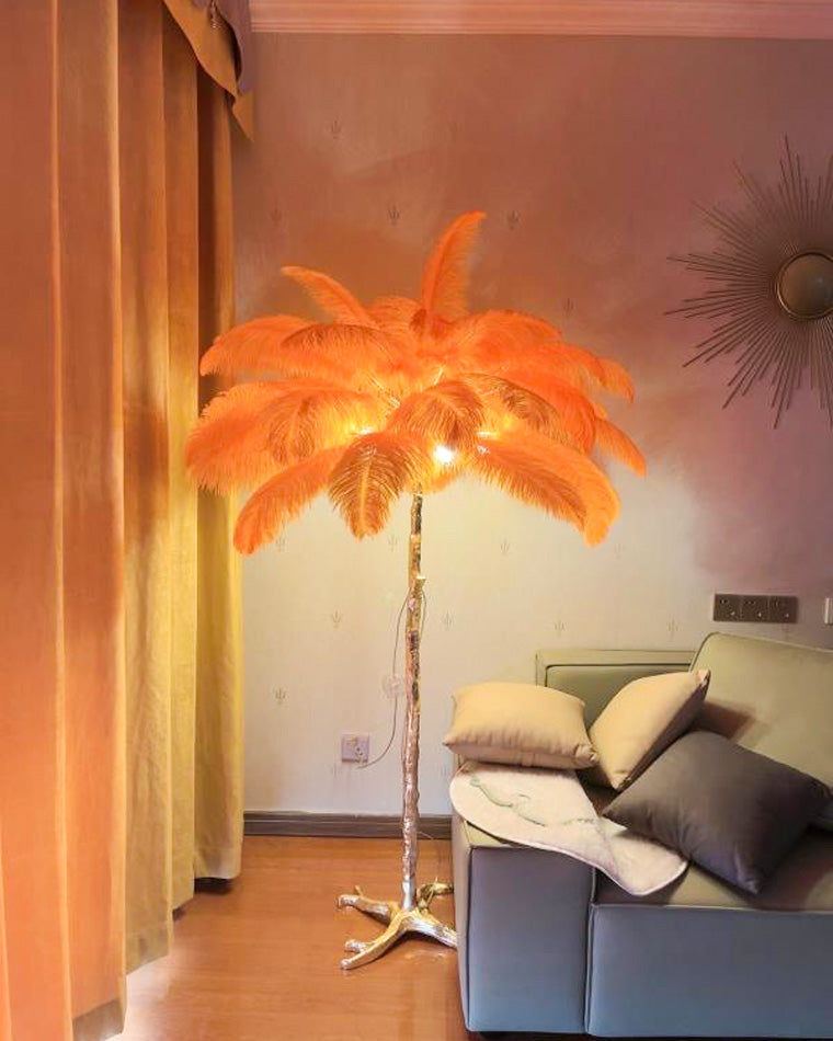 Ostrich Feather Luxury Floor Lamp - LM1016 - Lumora