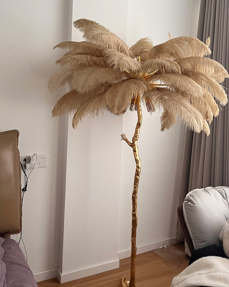 Ostrich Feather Luxury Floor Lamp - LM1016 - Lumora