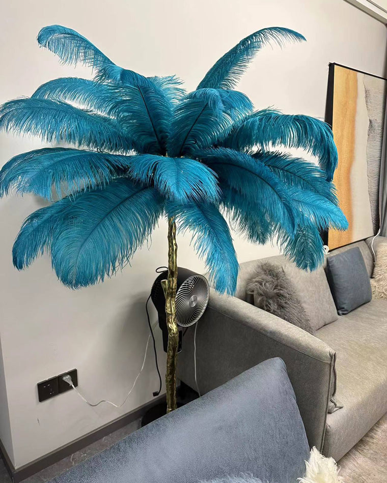 Ostrich Feather Luxury Floor Lamp - LM1016 - Lumora