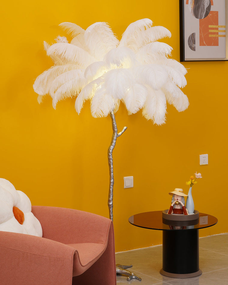 Ostrich Feather Luxury Floor Lamp - LM1016 - Lumora