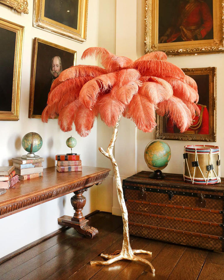 Ostrich Feather Luxury Floor Lamp - LM1016 - Lumora
