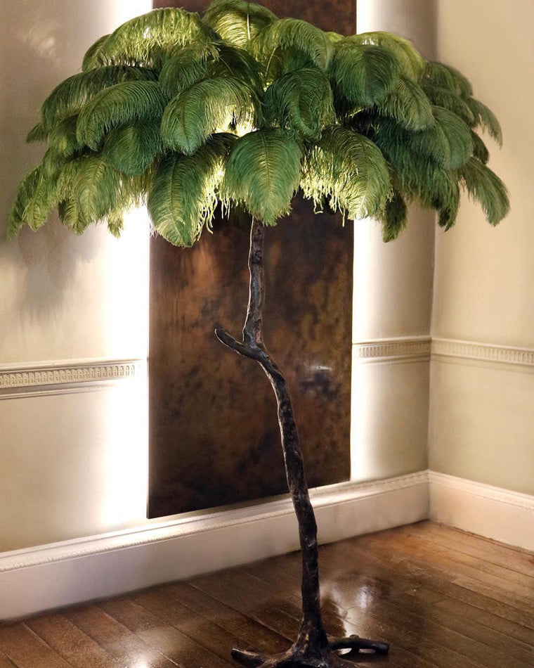 Ostrich Feather Luxury Floor Lamp - LM1016 - Lumora